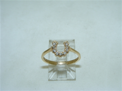 Yellow Gold Diamond Lucky Horseshoe Ring