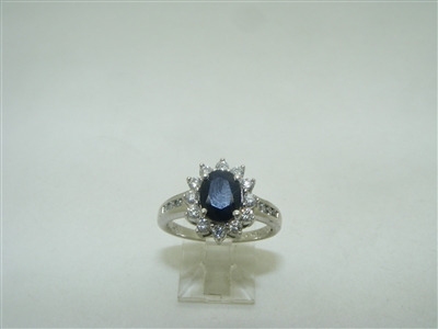 Natural Blue Australian Sapphire Diamond ring
