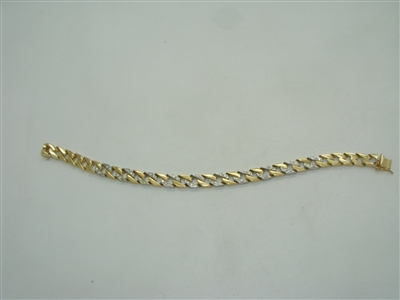 Mens diamond â€‹open Cuban link bracelet