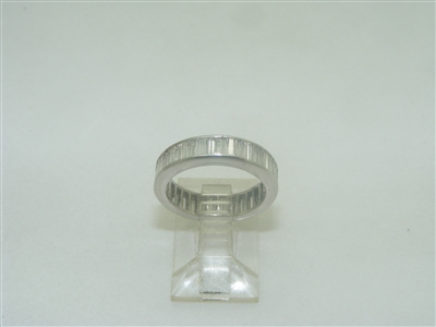 platinum straight baguette ring