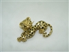 18k yellow gold diamond leopard pin