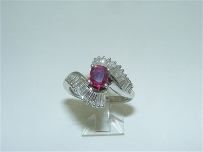 Beautiful Platinum Diamond and Ruby ring