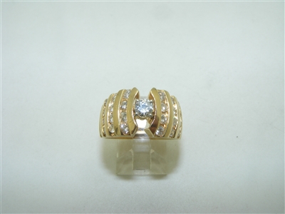 14k yellow gold cocktail diamond ring