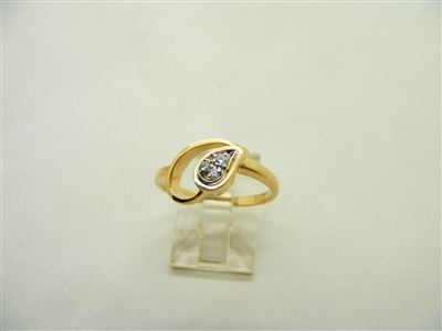 Heart Shape Ladies 14k Yellow Gold Ring