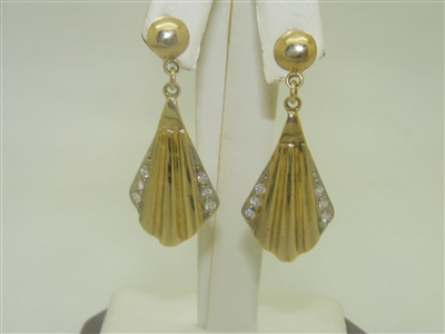 14k Yellow Gold Cubic zirconia Earrings