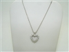 14k white gold diamond heart shape pendant with chain