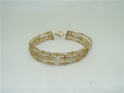 14k multi color gold bangle bracelet