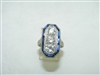 Victorian Era Natural Blue Sapphire Diamond Ring