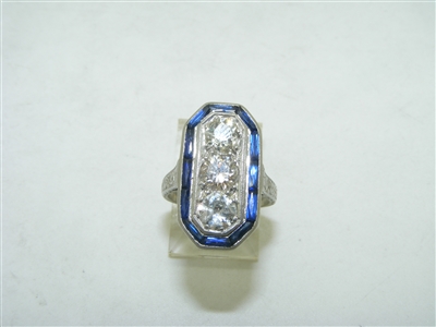 Victorian Era Natural Blue Sapphire Diamond Ring