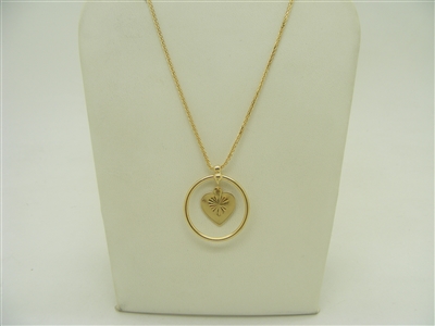 14k yellow gold heart necklace