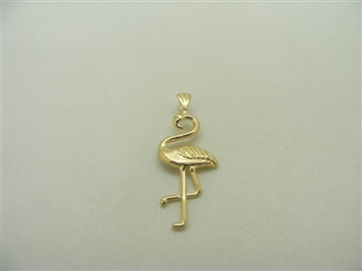 14k yellow gold Flamingo charm