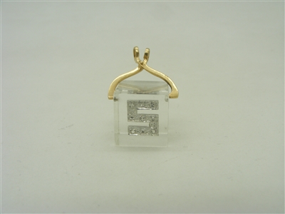 14k yellow gold plastic cube (number 5) charm