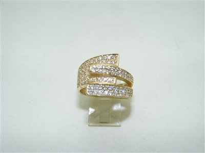 14k yellow gold ladies cubic zircon ring