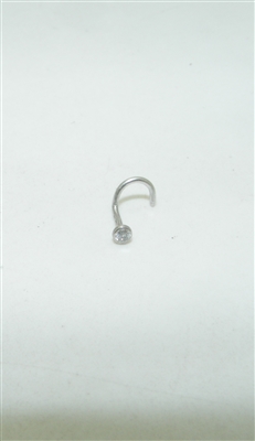 18k white gold diamond nose ring