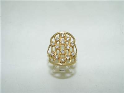 14k yellow gold cubic zircon woman's ring