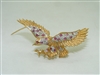 Diamond and ruby eagle pin