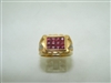 Beautiful 18k (750) yellow gold Diamond and Ruby ring