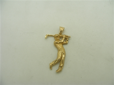 14k yellow gold golf guy pendant