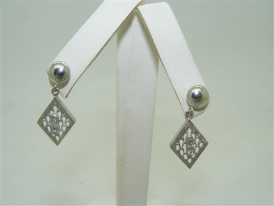 Vintage 14k white gold diamond earrings