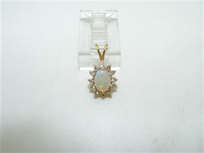 Opal and Diamond Pendant