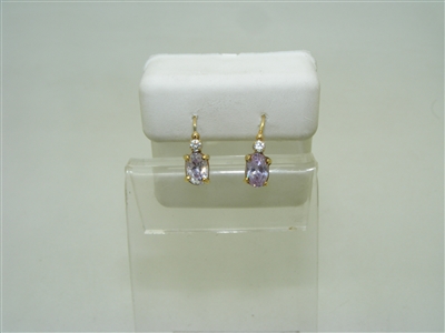 18k yellow gold light amethyst Cubic zircon