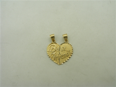 14k yellow gold best friends breakable pendant