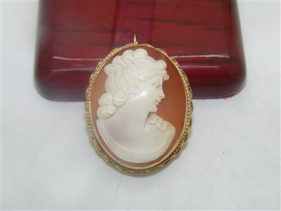 14k Yellow Gold Cameo Pin/Pendant