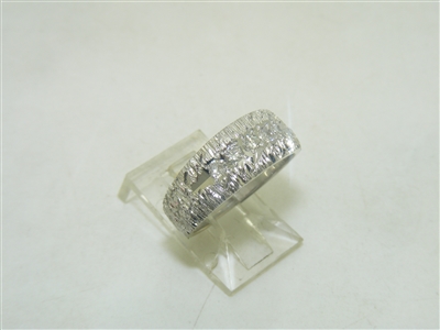 14k White Gold Diamond Band