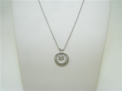 14k white gold diamond pendant with chain