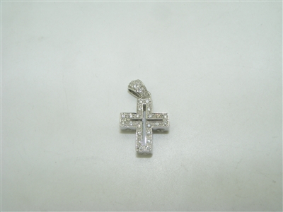 18k white gold cross with diamonds