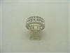 14k white gold 2 row diamond ring