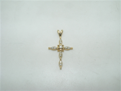 14k yellow gold diamond cross