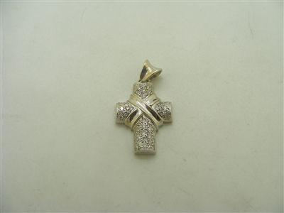 18k two one diamond cross pendant