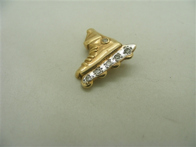 14k yellow gold roller skate tie tack and pin