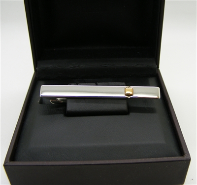 Alfred Dunhill Sterling Silver with 18k (750) Gold Tie clip