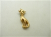 Vintage Cat Emerald Pin