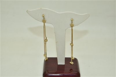 14k Yellow Gold Hanging  Earrings