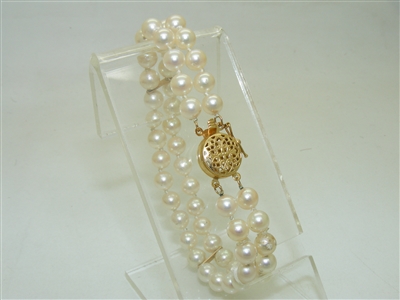 Double Row Cultured Pearl Bracelet