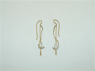 10k Yellow Gold Freshwater Pearl Earrings