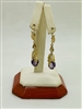 14k Yellow Gold Amethyst Earring