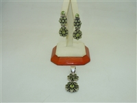 Earring and Pendant Natural Peridot Set