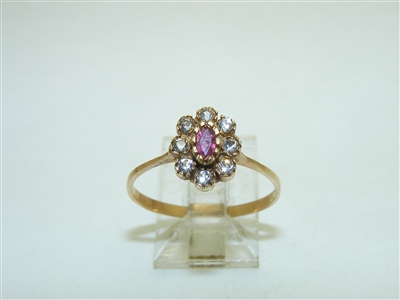 14k Yellow Gold Marquise Ruby Ring