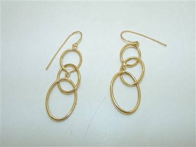 14k yellow Gold Hanging Earrings