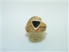 14k Yellow Gold Onyx Diamond Ring