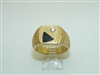 14k yellow Gold Diamond and Onyx Ring
