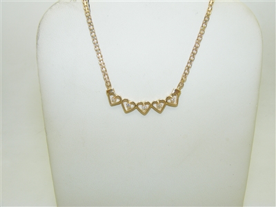 14k yellow Gold Diamond Heart Necklace