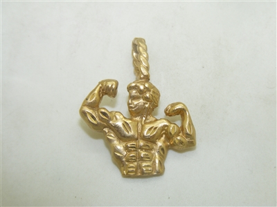 14k Yellow Gold Bodybuilder Pendant