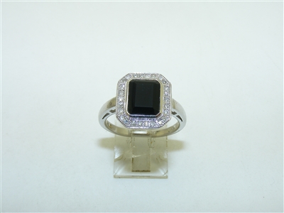 Dark Blue Natural Sapphire Diamond Ring