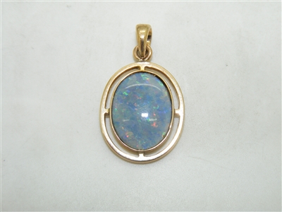 14k yellow Gold Opal Australian Pendant