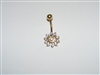 14k Yellow Gold Flower Belly Piercing